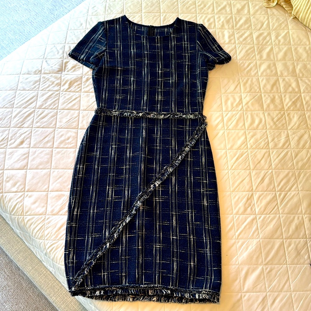 Navy and white work dress